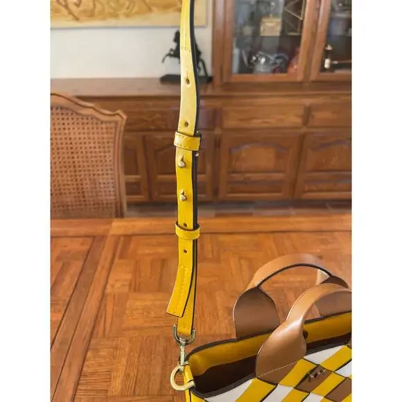 Michael Kors Mott Woven leather tote/shoulder bag in harvest fall colors - Picture 10 of 10